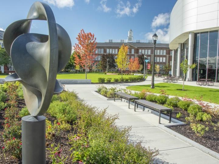 Gozzo Student Center on a beautiful sunny fall day